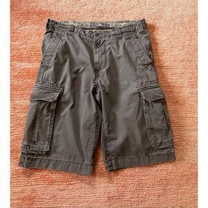 Lost Life Garment Co Cargo Shorts Olive Green Utility Pockets Men Size L